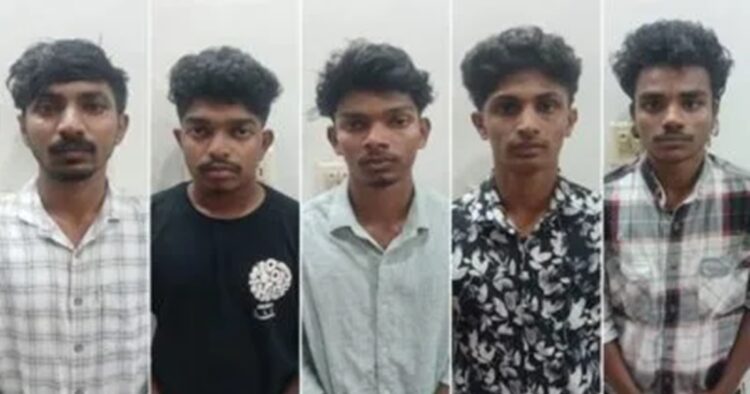 Kottayam District Police have arrested five students of the Government Nursing College