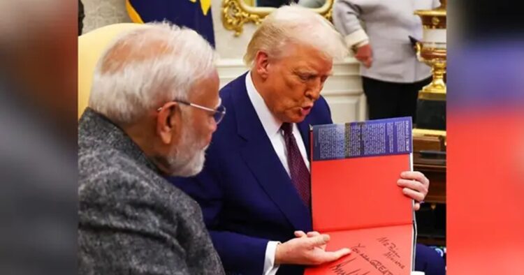 US President Donald Trump gifted Prime Minister Narendra Modi a signed copy of 'Our Journey Together'