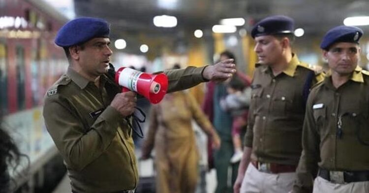 Tight security arrangements are in place at the New Delhi Railway Station, a day following a stampede that claimed 18 lives there on Saturday night