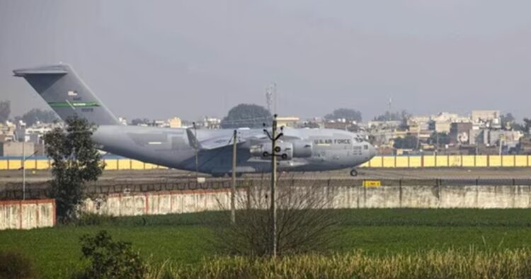 A plane carrying 112 Indians deported from the United States for illegally residing in the country landed in Amritsar