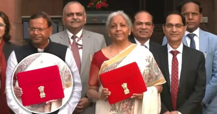 Union Finance Minister Nirmala Sitharaman arrived at the Ministry of Finance to present the Union Budget 2025