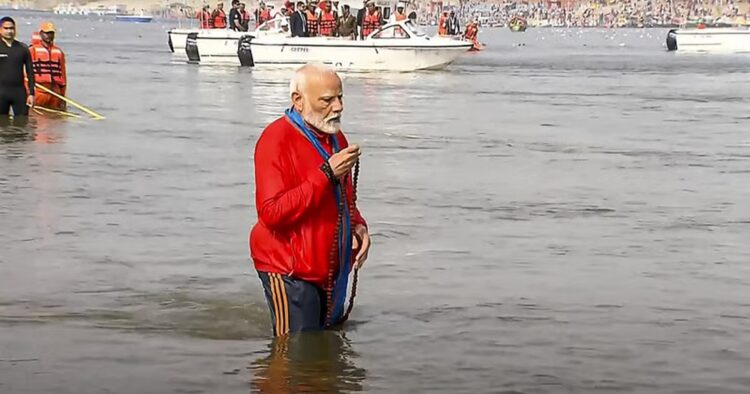 The Prime Minister Narendra Modi visited the Maha Kumbh in Prayagraj