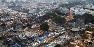 The Maharashtra government has launched a large-scale demolition drive in Kudalwadi-Chikhli area in Pune’s Pimpri Chinchwad