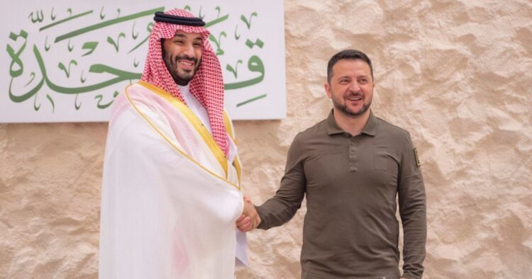 Saudi Crown Prince Mohammed bin Salman with Ukraine President Volodymyr Zelenskyy. [Image - X, formerly Twitter]