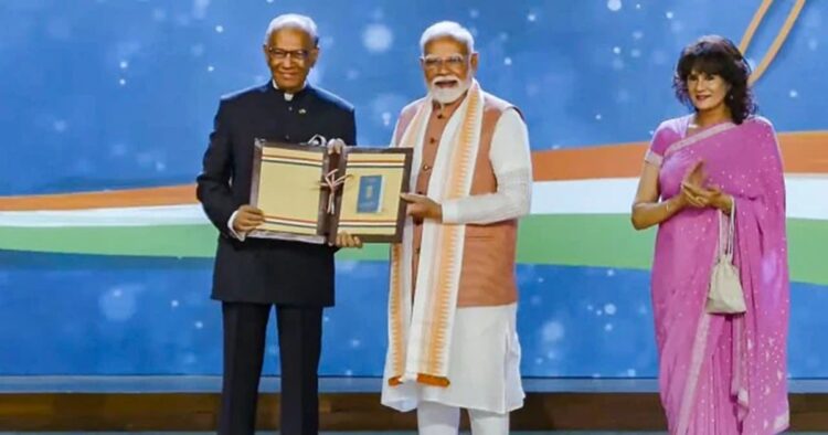 Prime Minister Narendra Modi was awarded Mauritius’ highest civilian honour (PC: Indian Express)