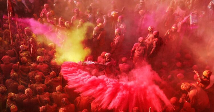 The Hindu students at Aligarh Muslim University in Uttar Pradesh requested for the approval of “Holi Milan” (PC: The New York Times)