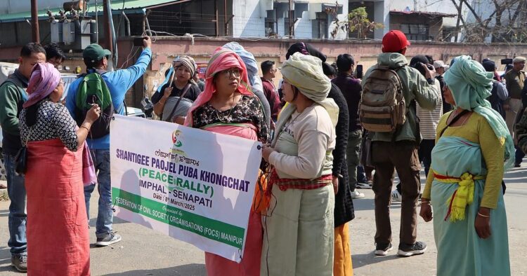 A peace rally in Imphal on 8 March (Photo: PTI)