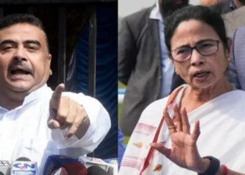Senior BJP leader Suvendu Adhikari and West Bengal CM Mamata Banerjee (PC: Organiser)