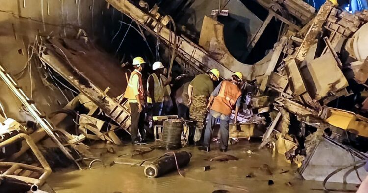 The Army’s Engineer Task Force (ETF) continues rescue operations at the under-construction Srisailam Left Bank Canal (SLBC) tunnel, which collapsed on February 22 in Nagarkurnool (ANI)