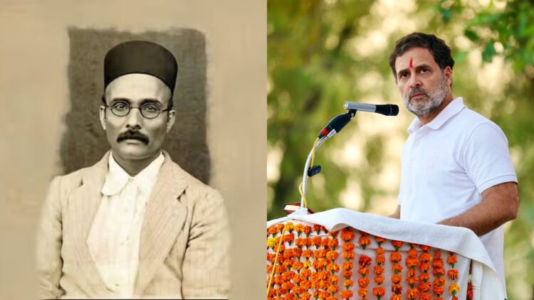 Veer Sarvarkar (Left), LoP Rahul Gandhi (PC: NDTV/Swarajya)