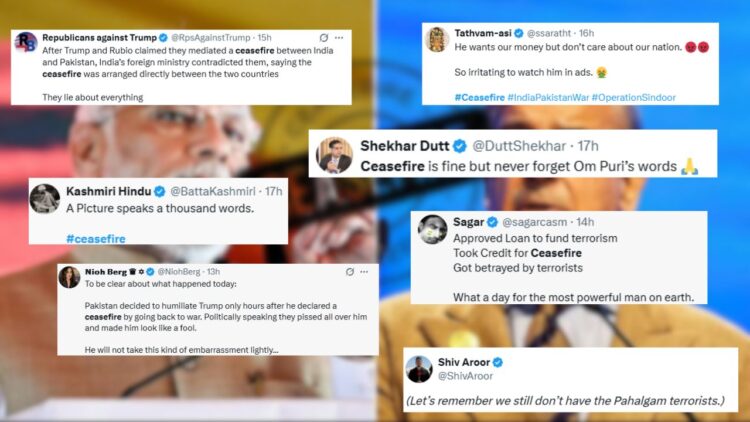 Mixed social media reactions on India-Pakistan ceasefire (PC: dreamstime/Business Today/X)