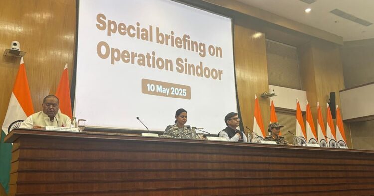 The briefing was addressed by Wing Commander Vyomika Singh, Colonel Sofiya Qureshi and Foreign Secretary Vikram Misri. (Express photo)