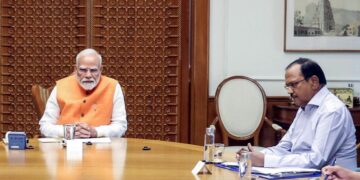 Prime Minister Narendra Modi with National Security Advisor Ajit Doval in New Delhi (PC: ANI)