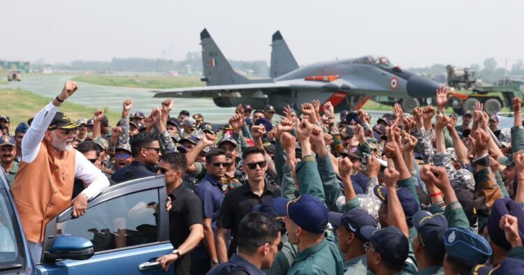 PM Modi at the Adampur airbase (PC: Narendra Modi/X)