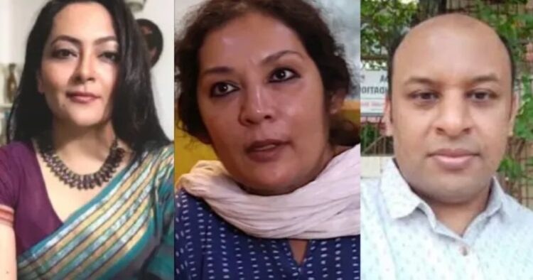 Arfa Khanum Sherwani, Saba Naqvi, Pratik-Sinha (PC: OpIndia)