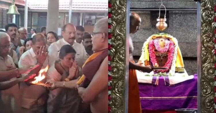 Prayers being offered at a temple in Karnataka (PC: ETV Bharat)