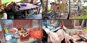 Hindu homes set on fire by Muslim mob in Jessore (PC: OpIndia)