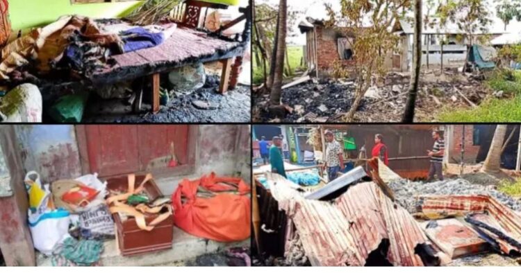 Hindu homes set on fire by Muslim mob in Jessore (PC: OpIndia)