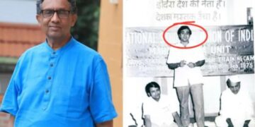 G Mohan Gopal in 2023 and his picture as NSUI President (PC: OpIndia)